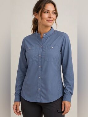5.11 Tactical Women’s XL Long Sleeve Performance Button Down Shirt UPF 50+ Blue